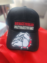 Cargar imagen en el visor de la galería, BLING NATION-BIG DAWG- Black w/ Black ,White and Red Embroidery -Custom Designed Baseball Hat