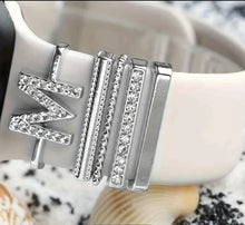 Load image into Gallery viewer, Watch Me BLING! Silver/Rhinestones