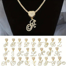 Load image into Gallery viewer, Initialize THIS!!- Zircon/Silver Plated Tennis Necklace With Initial Pendant