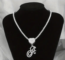 Load image into Gallery viewer, Initialize THIS!!- Zircon/Silver Plated Tennis Necklace With Initial Pendant