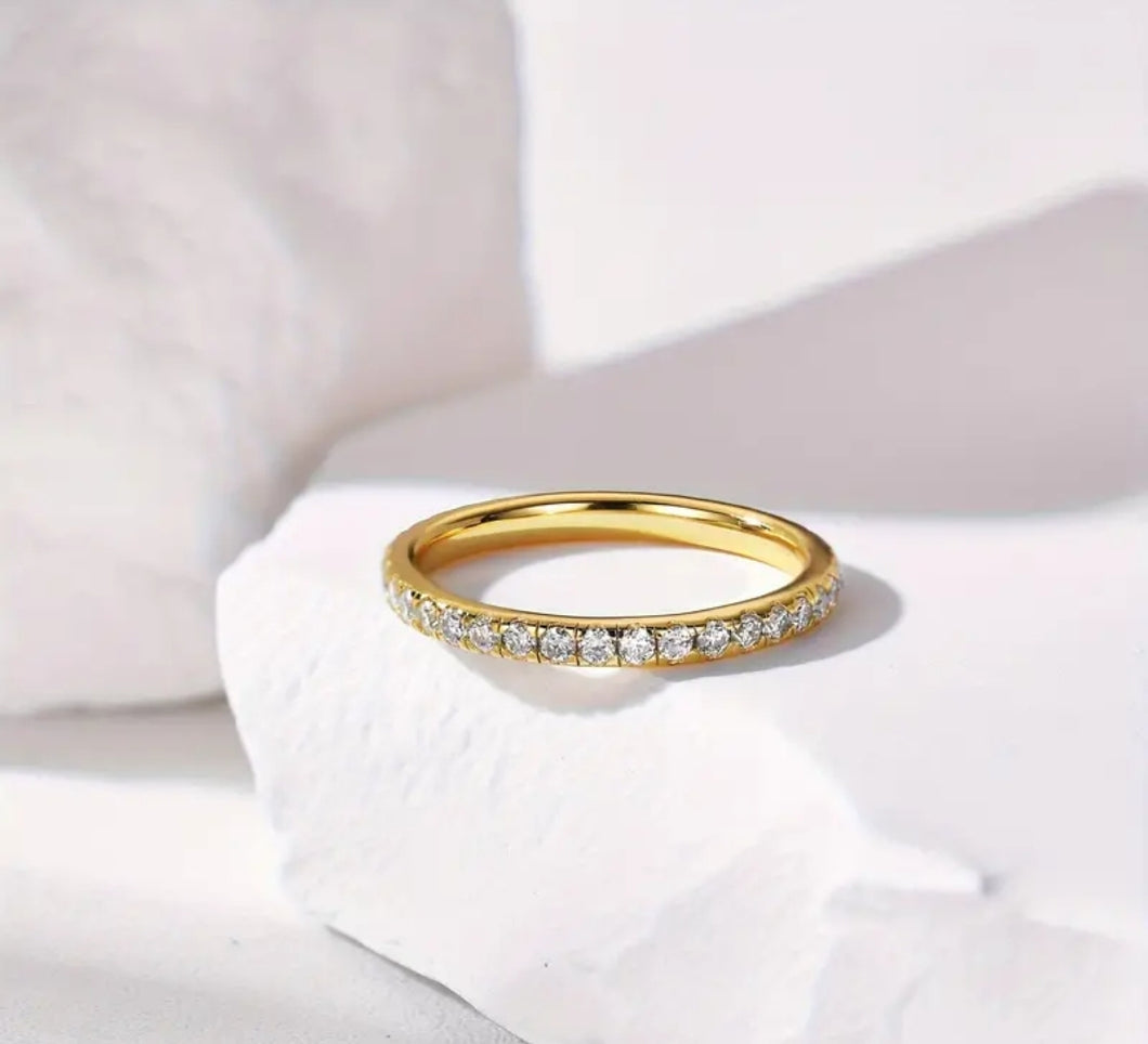 Band Of Gold- Moissanite Band/S925