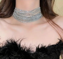 Cargar imagen en el visor de la galería, Elite Status -  Rhinestones/  Silver Choker

