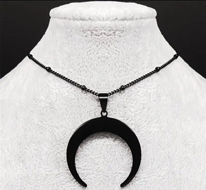 Gothic Moon- Black/ Stainless Steel