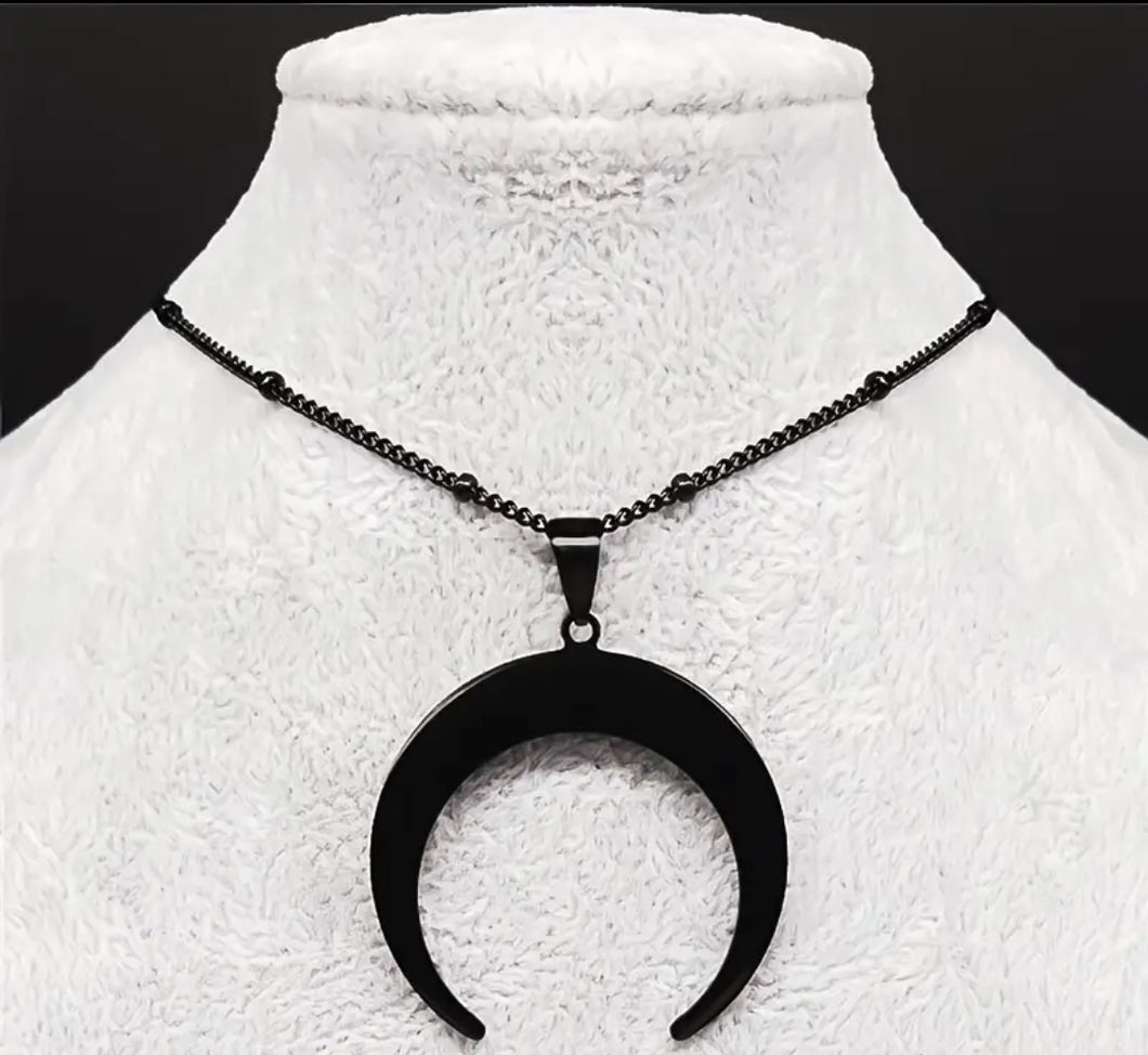 Gothic Moon- Black/ Stainless Steel