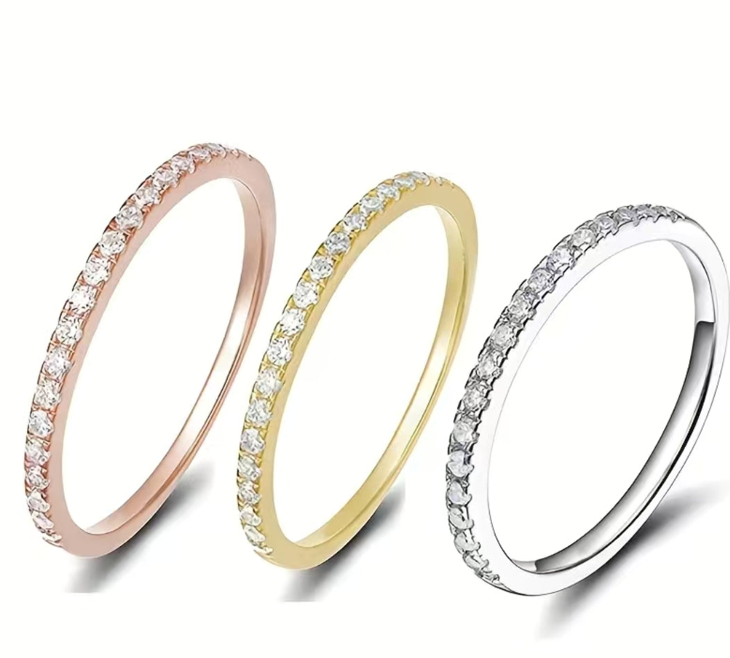 Happy To Be Here- Tri Color Zircon Bands