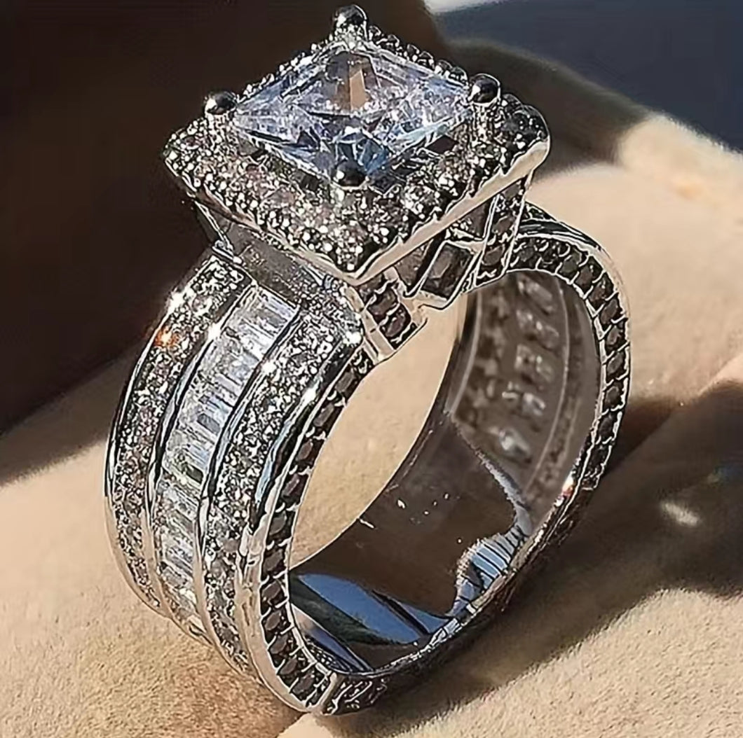 THE NEVAEH- Zircon, Silver Plated Promise Ring