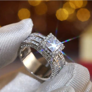 THE NEVAEH- Zircon, Silver Plated Promise Ring