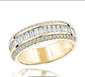 Baguette About It- Gold Round/Baguette Zircon Band