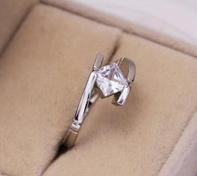 Load image into Gallery viewer, PRINCESS- Zircon Princess Cut, Sterling Silver
