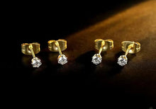 Cargar imagen en el visor de la galería, Baby Cakes- 2mm Stainless Steel  Zircon Studs Gold/Silver
