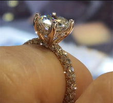 Load image into Gallery viewer, THE IMPRESSIONABLE-Solitaire Zircon With Pave Accents
