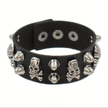 Load image into Gallery viewer, Skull And Bones-Gothic PU Leather Bracelet
