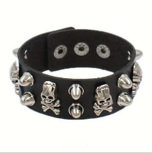 Skull And Bones-Gothic PU Leather Bracelet