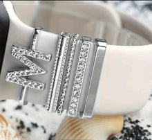 Load image into Gallery viewer, Watch Me BLING! Silver/Rhinestones
