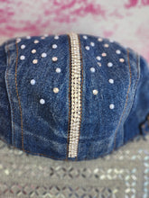 Load image into Gallery viewer, All That BLING!!- Denim w/Rhinestones Custom Hat

