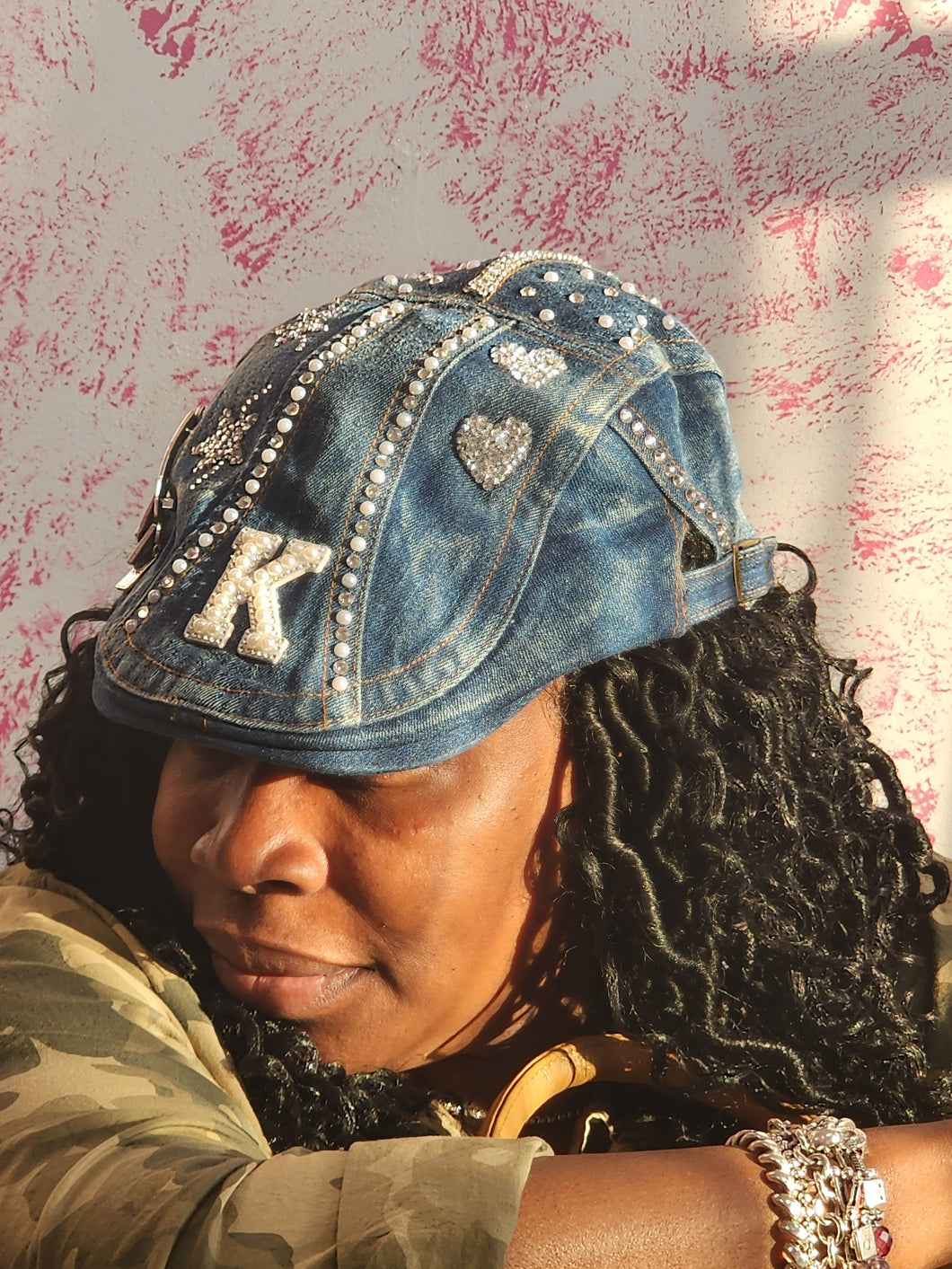 All That BLING!!- Denim w/Rhinestones Custom Hat