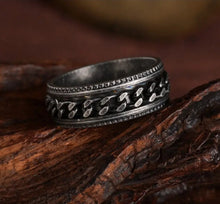 Load image into Gallery viewer, CHAIN In Black- Black Spinner Ring

