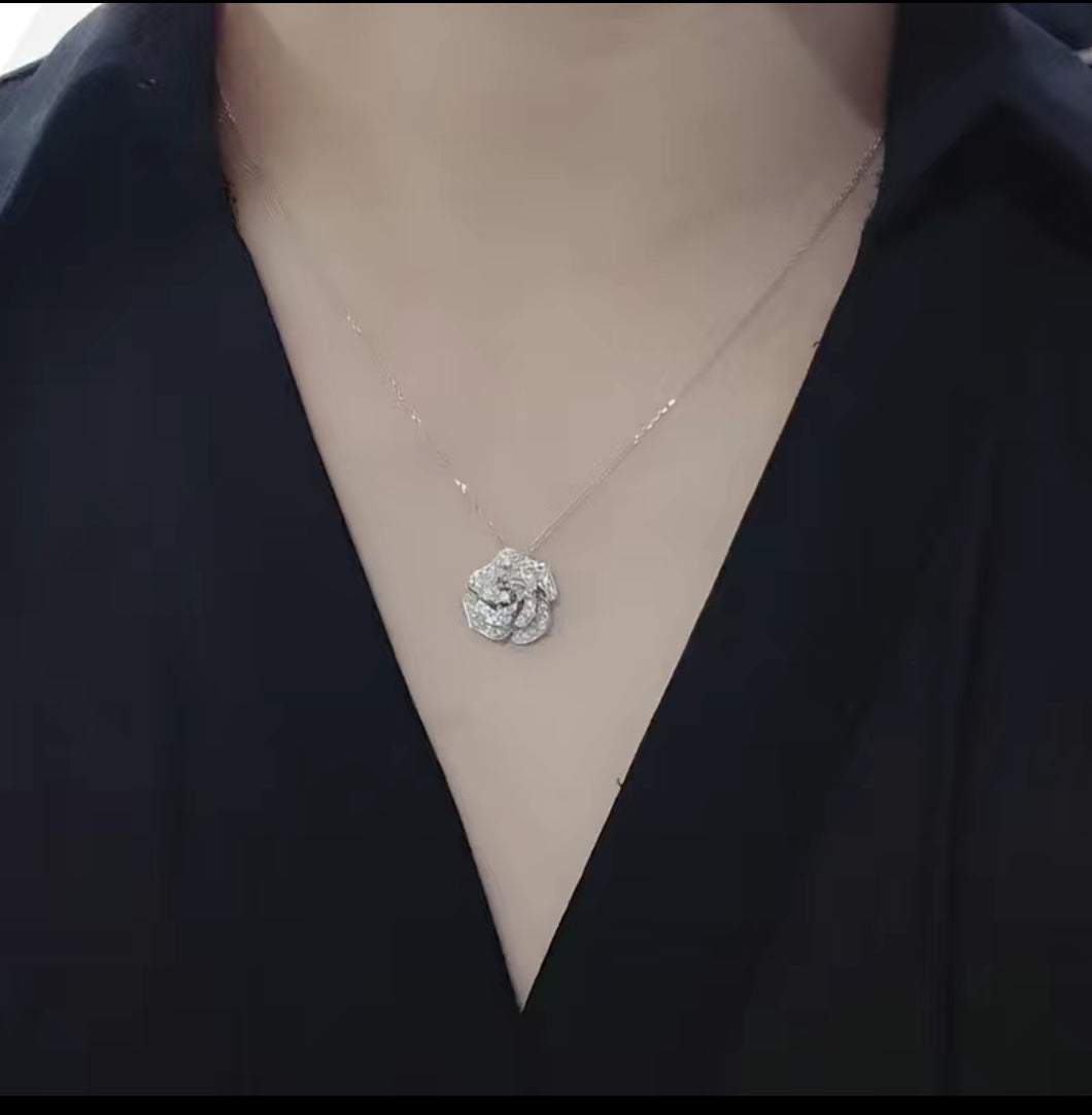 Floral Flair- Zircon/Silver Plated