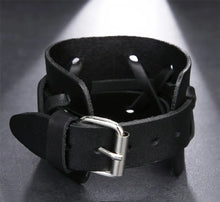 Cargar imagen en el visor de la galería, Gothic Crossing- Genuine leather Punk/Gothic Bracelet
