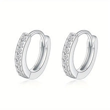 Load image into Gallery viewer, Huggy Poo- Moissanite Huggy Hoops. S925
