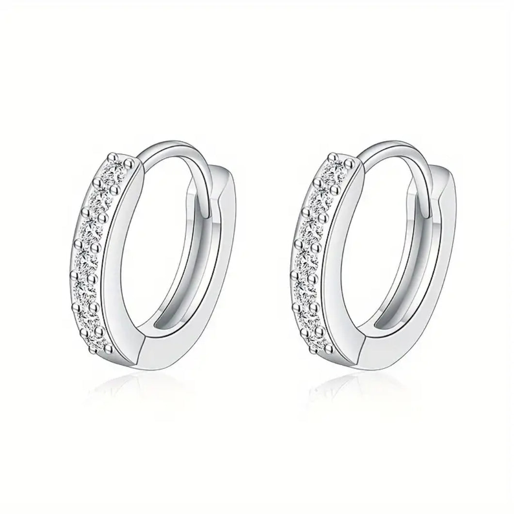 Huggy Poo- Moissanite Huggy Hoops. S925