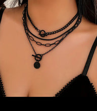 Load image into Gallery viewer, QUADRIPLE Threat- Black Vintage Gothic Necklaces
