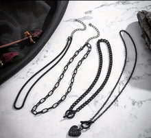 Load image into Gallery viewer, QUADRIPLE Threat- Black Vintage Gothic Necklaces
