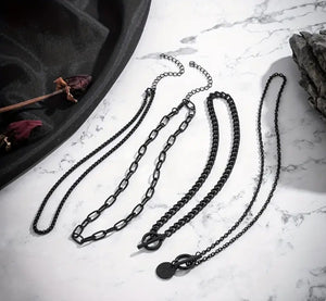 QUADRIPLE Threat- Black Vintage Gothic Necklaces