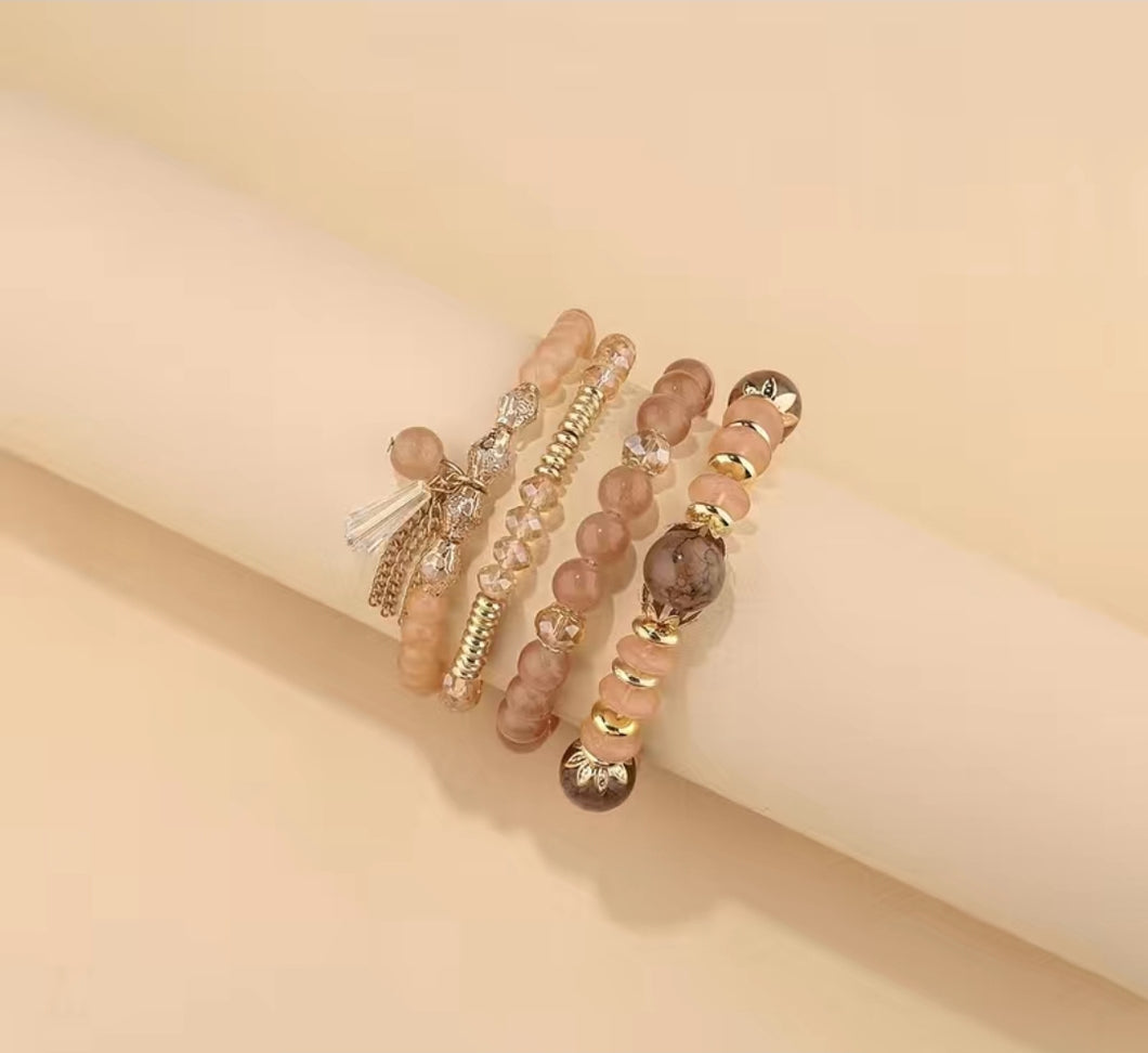 Sweet TEA- Champagne MultiLayer Glass/Crystal Beads