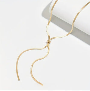Tassel Love- Stainless Steel/Snake Bone Chain