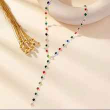 Load image into Gallery viewer, Y In Color- Y-Necklace with Bohemian Colored Crystals
