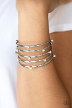 Cargar imagen en el visor de la galería, Sugarlicious Sparkle Silver Stacked Cuff Bracelet

