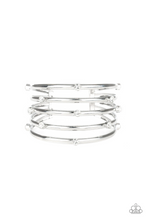Cargar imagen en el visor de la galería, Sugarlicious Sparkle Silver Stacked Cuff Bracelet
