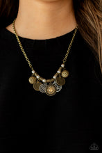 Cargar imagen en el visor de la galería, To Coin A Phrase- Brass Necklace And Earrings
