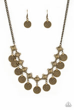 Cargar imagen en el visor de la galería, Walk The Plank- Brass Necklace And Earrings
