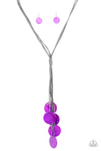 Load image into Gallery viewer, Tidal Tassels-Purple Necklace And Earrings

