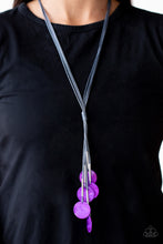 Load image into Gallery viewer, Tidal Tassels-Purple Necklace And Earrings
