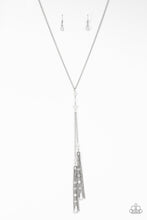 Load image into Gallery viewer, Timeless Tassels- Silver Necklace And Earrings
