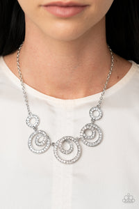 Total Head Turner- Silver/ Bling Necklace And Earrings