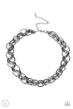 Cargar imagen en el visor de la galería, Tough Crowd- Gunmetal Necklace And Earring Choker Set
