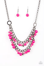Cargar imagen en el visor de la galería, Watch Me Now- Pink/ Gunmetal Necklace And Earrings
