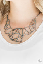 Load image into Gallery viewer, World Shattering- Gunmetal Necklace And Earrings
