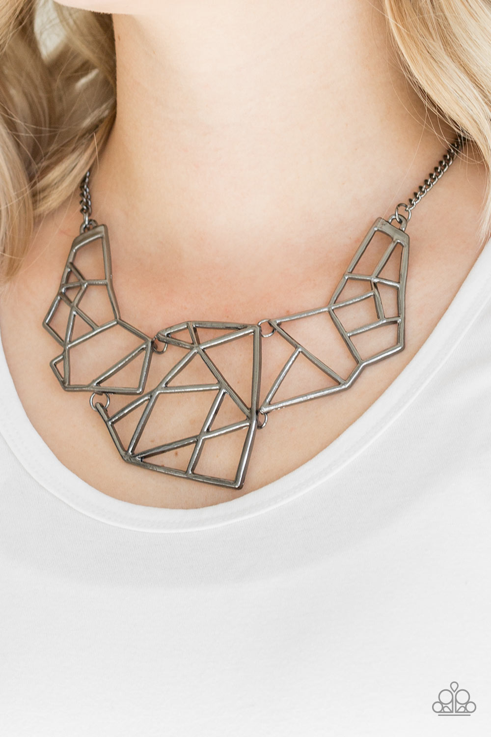 World Shattering- Gunmetal Necklace And Earrings